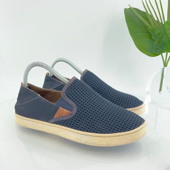 OluKai Women's Pehuea Shoe Size 9 Slip On Loafer Flats Blue Mesh Convertible - Picture 1 of 16